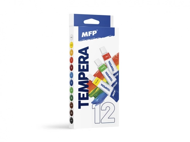 Farby temperowe 12 szt. 12ml w pudełku 10x25x2cm