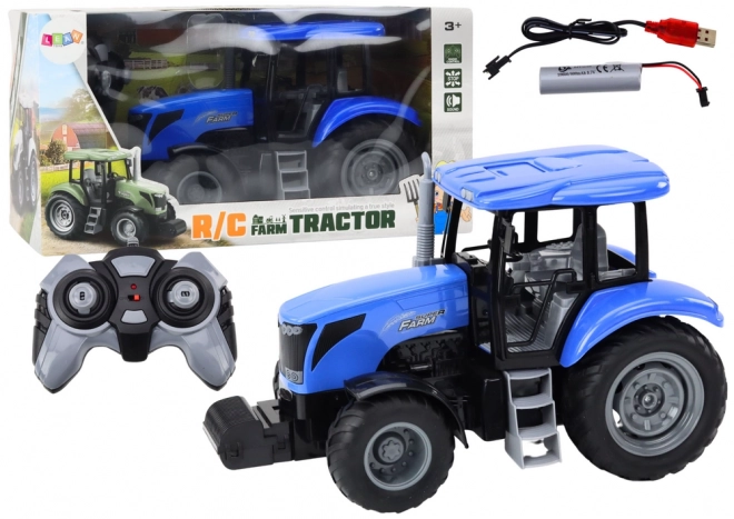 Zdalnie sterowany traktor RC 2.4G Dźwięki Niebieski