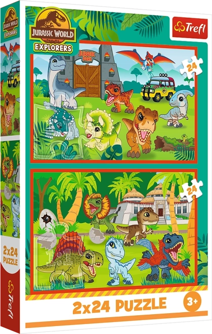 Puzzle 2x24 Mali dinozaurzy Universal Jurassic World Trefl