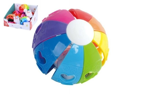 Piłka tęczowa grzechotka plastikowa 10cm 6m+