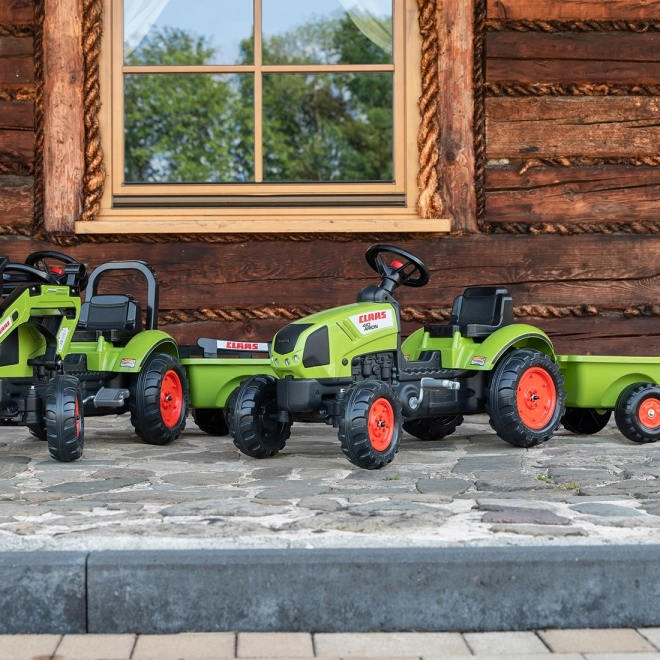 Traktor na pedały Claas Arion 410 z przyczepką zielony