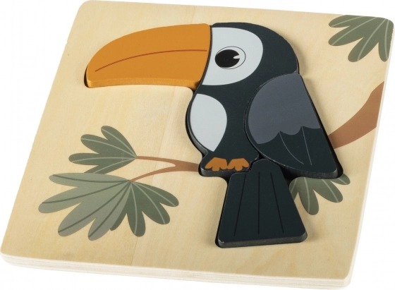 Drewniane puzzle małe, Tukan