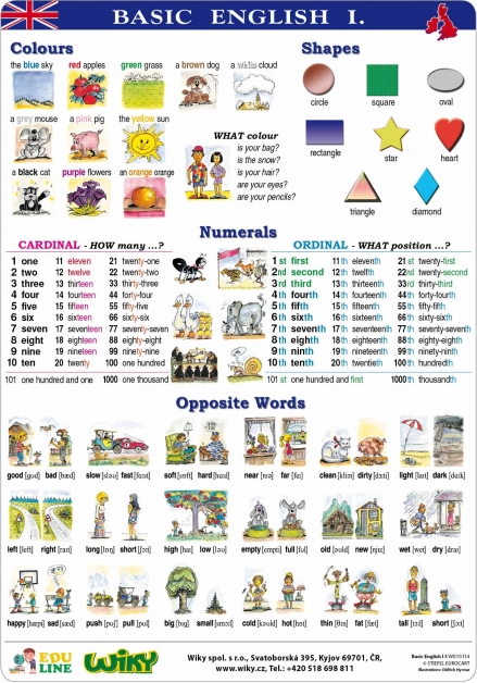 Tablice edukacyjne Basic English I – A4