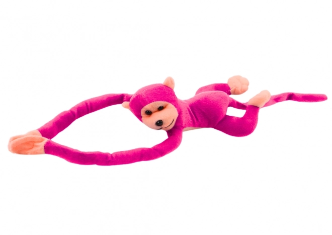 Puchaty maskot małpy z dźwiękiem ciemnoróżowy 60 cm