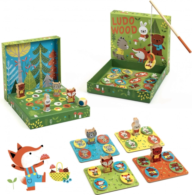 Djeco zestaw 4 gier Ludo Wood
