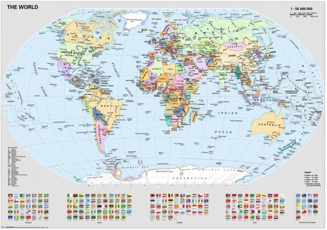 Polityczna mapa świata Ravensburger puzzle 1000 kawałków