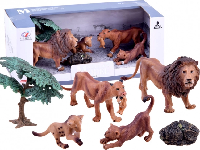 Zestaw figurek safari – rodzina tygrów – Lwy