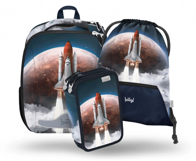 Baagl szkolny zestaw Space Shuttle: tornister, piórnik, worek