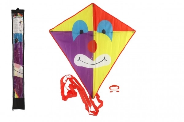 Latawiec latający klaun nylon 78x88cm w materiałowej torbie 11x90x2cm