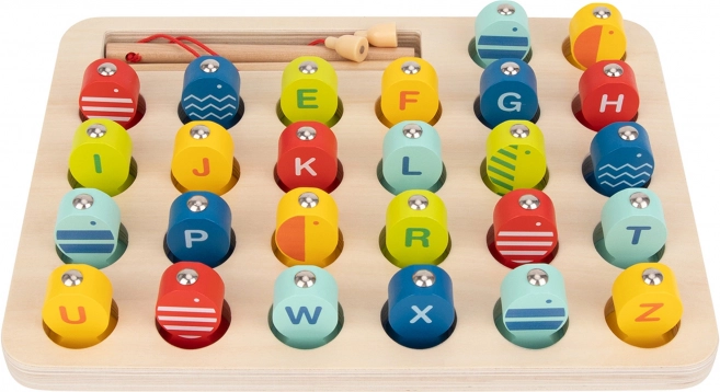Drewniana gra wędkarska Nauka liter Tooky Toy