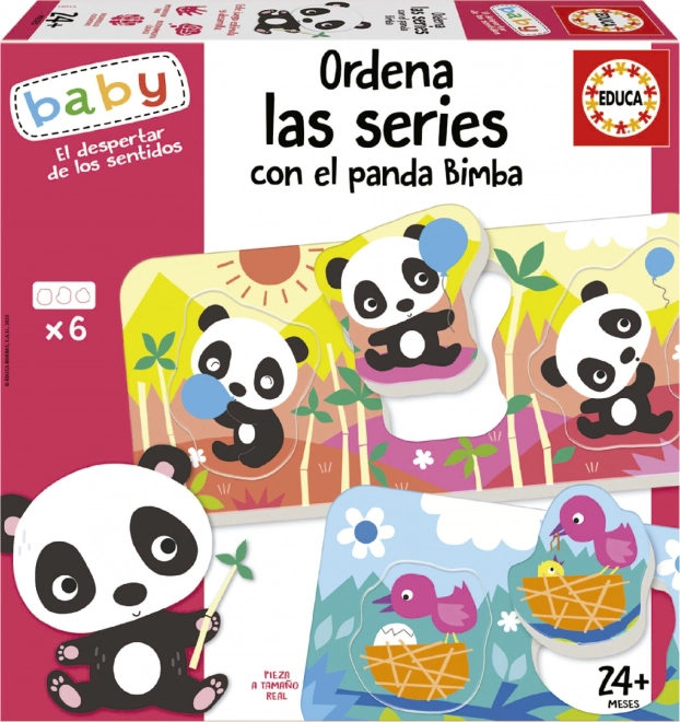 EDUCA Baby układanka Panda Bimba i przyjaciele 6x3 elementy