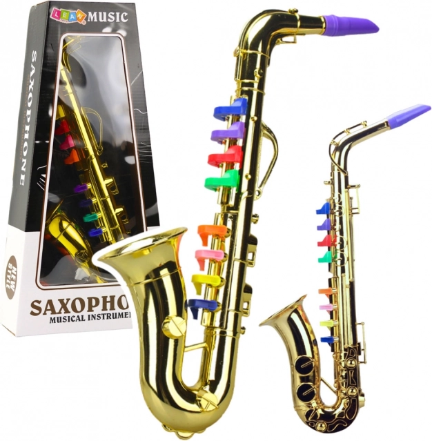 Dziecięcy instrument muzyczny – złoty saksofon