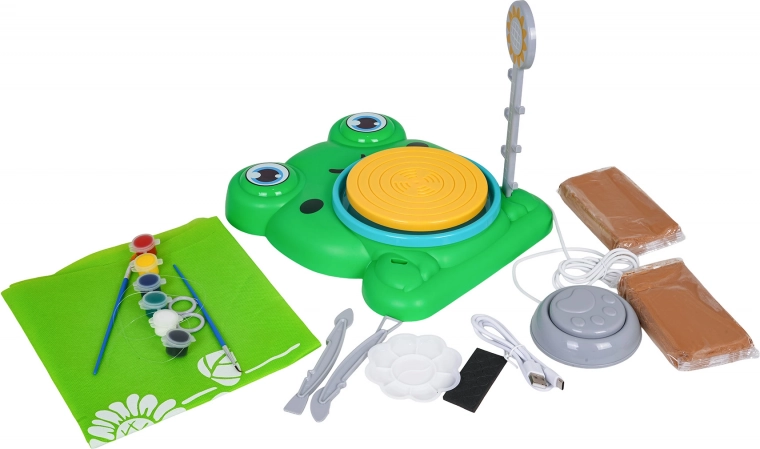 Zabawny design żaby i kompletne wyposażenie