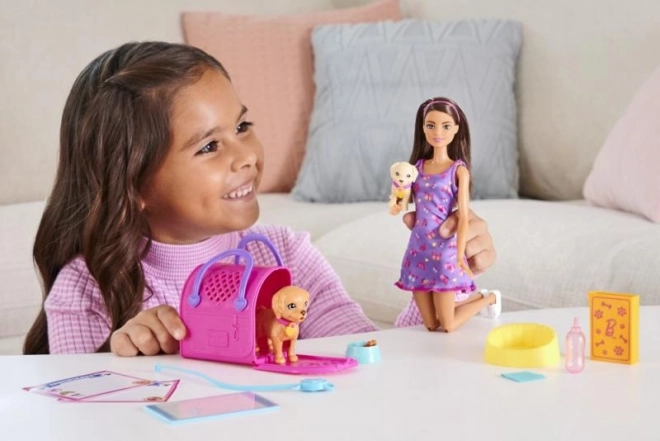 Barbie Lalka z pieskami HKD86