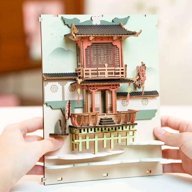 RoboTime 3D Puzzle Podpórka do książek "Falling Sakura" (drewniana)