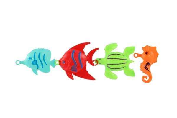 Gra ryby/wędkarz z wędką 26cm plastik 5 kolorów na karcie 15,5x49x2cm