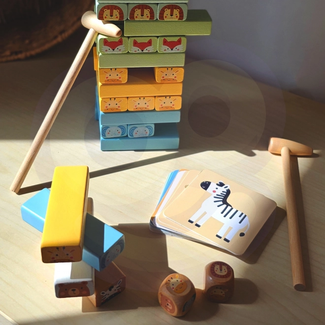 TOOKY TOY chwiejna wieża ze zwierzętami