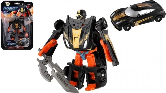 Transformujący robot i samochód sportowy 14 cm – czarny