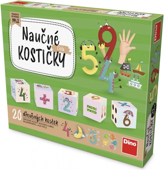 Dino drewniane klocki liczby – 20 szt.