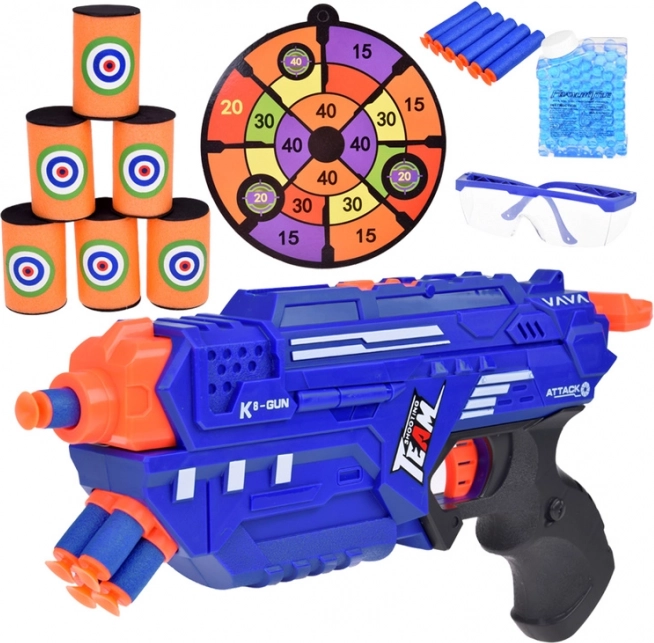 Zabawkowy pistolet SPACE GUN z nabojami piankowymi i żelowymi