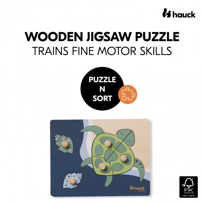 Drewniane puzzle - żółw