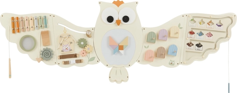 Drewniana tablica sensoryczna sowa 2Kids Toys – duża ścienna busy board
