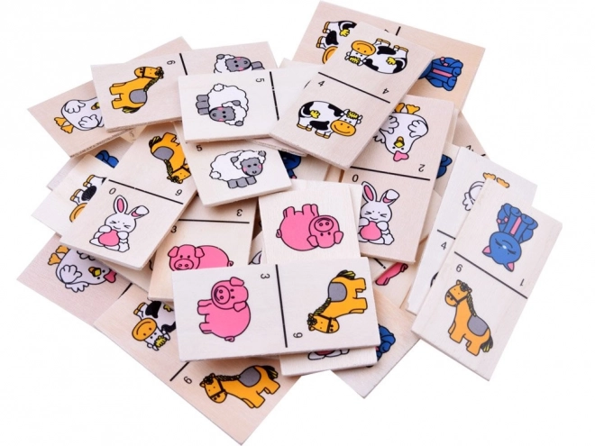 Domino puzzle kolorowe zwierzątka