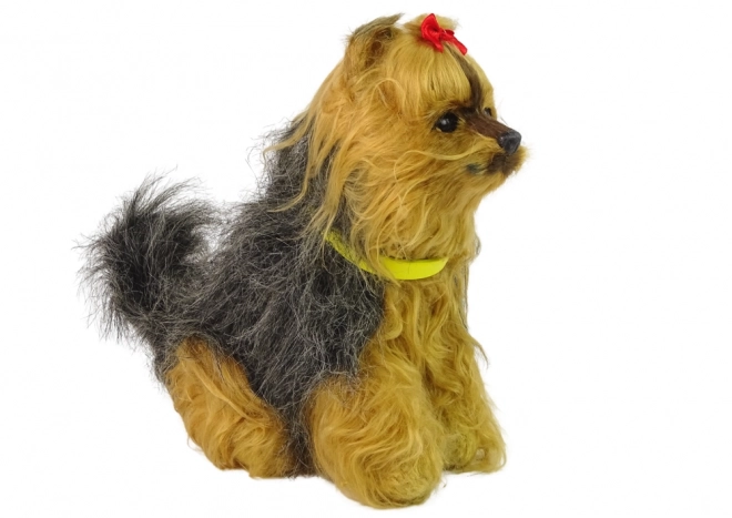 Interaktywny piesek yorkshire terrier Pluszowy piesek szczeka, macha ogonem