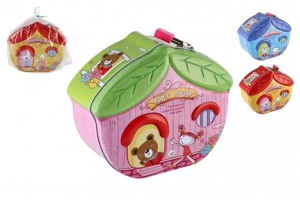 Skarbonka domek blaszana z zamkiem 16x8cm - 1szt