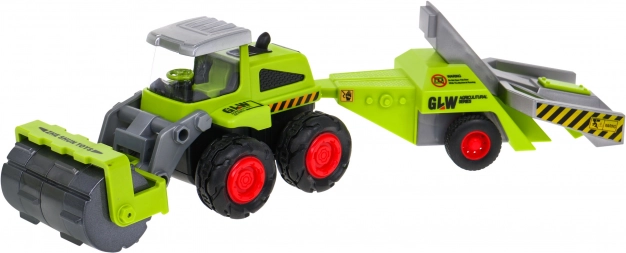 Dziecięcy traktor z wałem glebowym i sadowniczą przyczepą 1:55