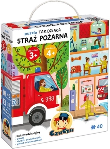 Puzzle jak działa remiza strażacka – edukacyjny zestaw dla przedszkolaków