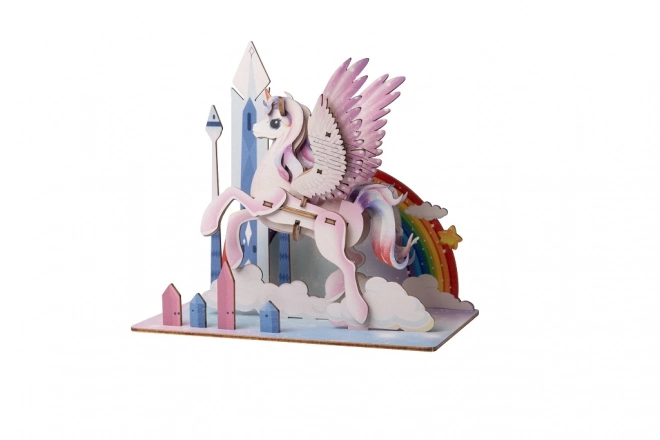 3D drewniane puzzle Jednorożec