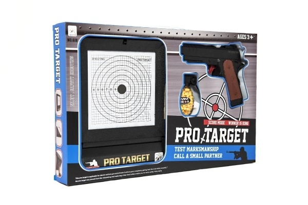 Plastowy pistolet na kulki z tarczą