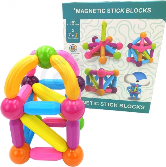 Woopie magnetyczne klocki edukacyjne duże 28 szt