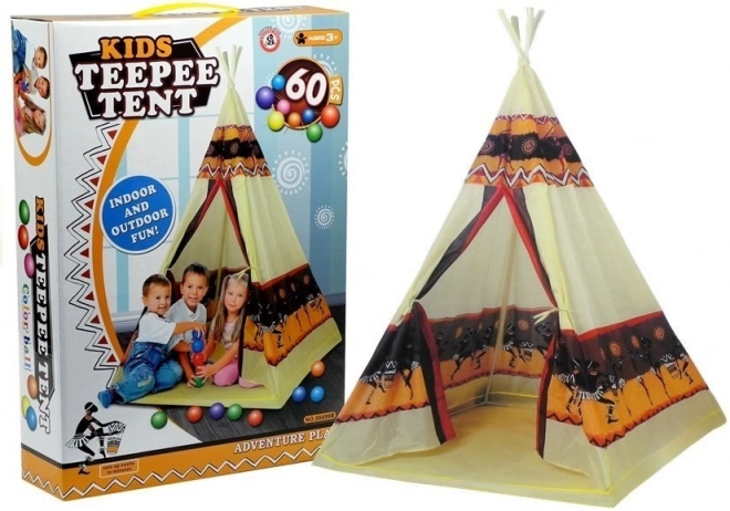 Indiański namiot Tipi + 60 piłek 155 cm