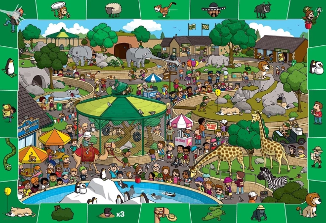 Eurographics Spot & Find – dzień w zoo, puzzle 100 elementów
