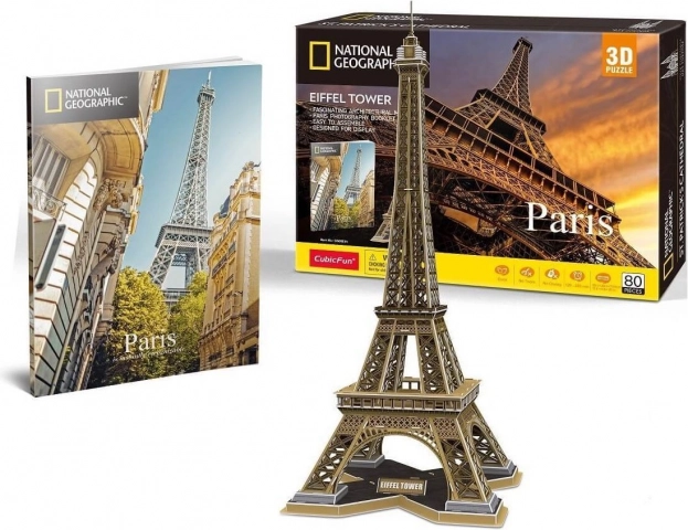 3D puzzle CUBICFUN National Geographic Wieża Eiffla 80 elementów