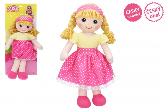 Tkaninowa śpiewająca lalka Míša Růžičková 55 cm