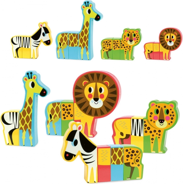 vilac drewniane magnetyczne puzzle wesołe safari