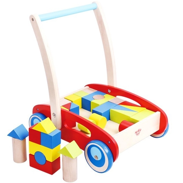 Drewniany chodzik z klockami Tooky Toy