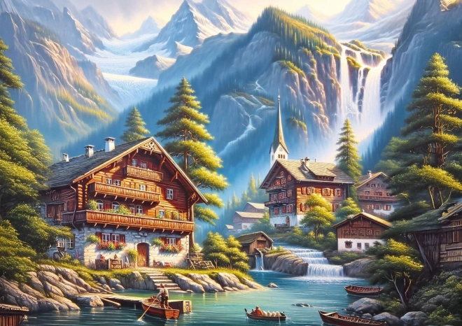 Drewniana wioska puzzle 260 elementów