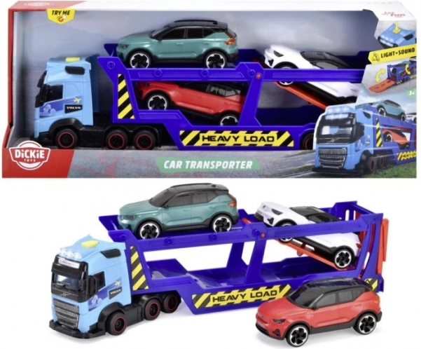 Autotransporter Volvo FH16 ze światłami i dźwiękami, 40 cm + 3 auta VOLVO XC40 RECHARGE