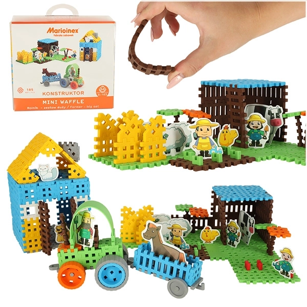 Klocki Budowlane Mini Waffle - Farmer Duży Zestaw Blisterów