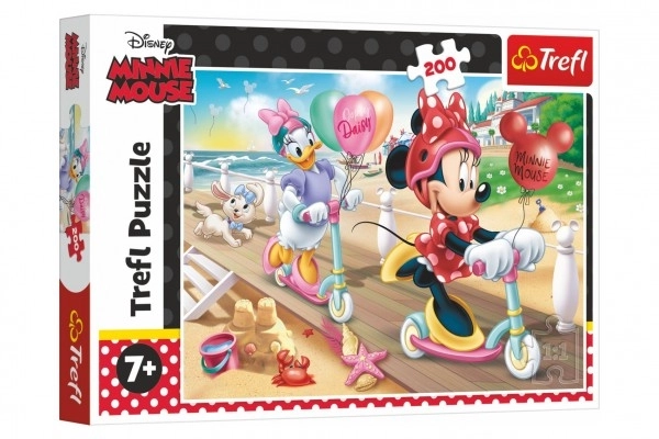Puzzle 200 elementów Minnie na plaży Disney Minnie
