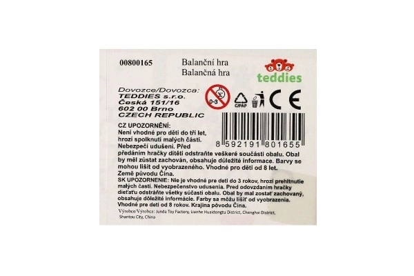 Gra balansująca herkules mini plastik 26 szt. 3 kolory w pudełku 21x19x3,5cm