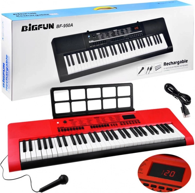 Elektroniczny instrument klawiszowy 61 klawiszy z mikrofonem BF-950A