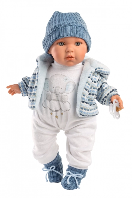 Llorens 42405 BABY ENZO - realistyczna lalka dźwiękowa z miękkim materiałowym ciałem - 42 cm