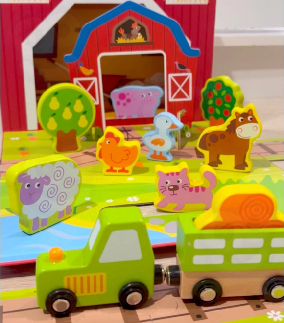 Drewniana farma w walizce Tooky Toy