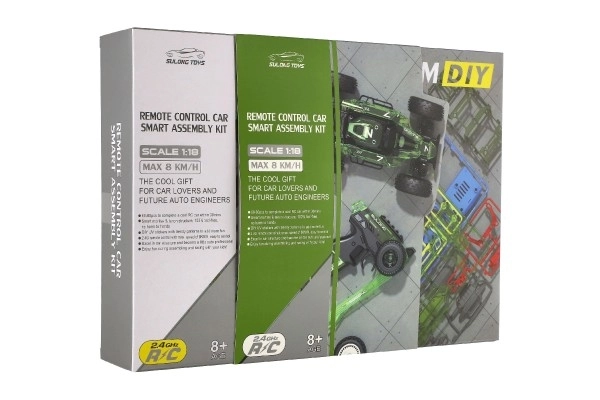 Samochód RC buggy plastik 22cm zestaw 24MHz na baterie zielone w pudełku 34x25x7cm