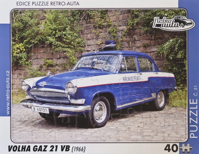 Puzzle Retro Samochody Wołga GAZ 21 VB 40 elementów